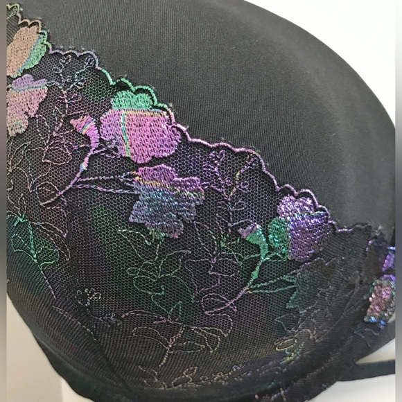 Cacique Rainbow Metallic Embroidery Lace Boost Balconette Bra - Size 42DDD - Picture 2 of 4